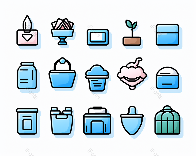 元素图片,礼盒元素,蓝色PNG,咖啡免抠素材